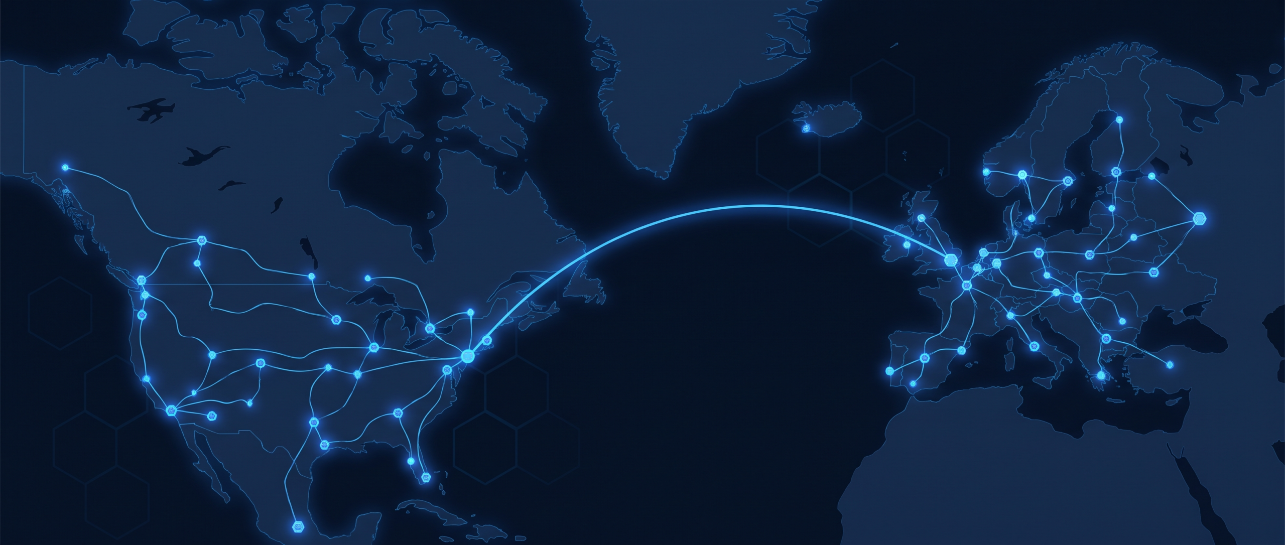 Stylized map of Green Bay Data Centers' European market presence